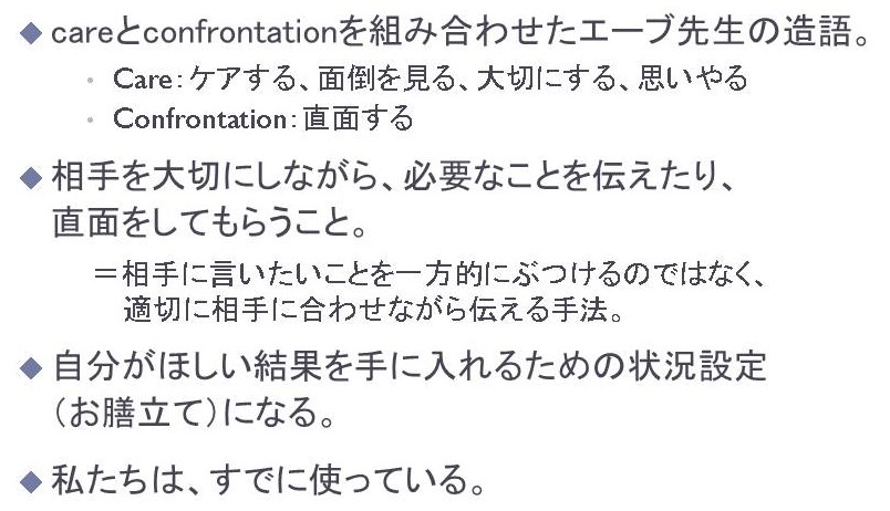 建設的なフィードバックのための13の方法 ～ケア・フロンテーション～