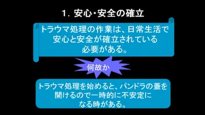 セラピストとクライエントとの信頼感に応じた内容がセッションに出てくる。