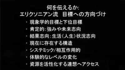 「ここにあるのがエリクソニアン流の視点で問題を捉えるやり方です」